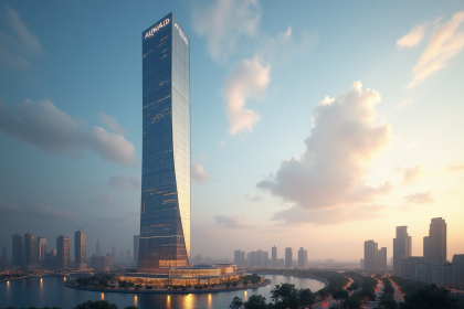 Tour Almas vue de face en journée avec ciel nuageux