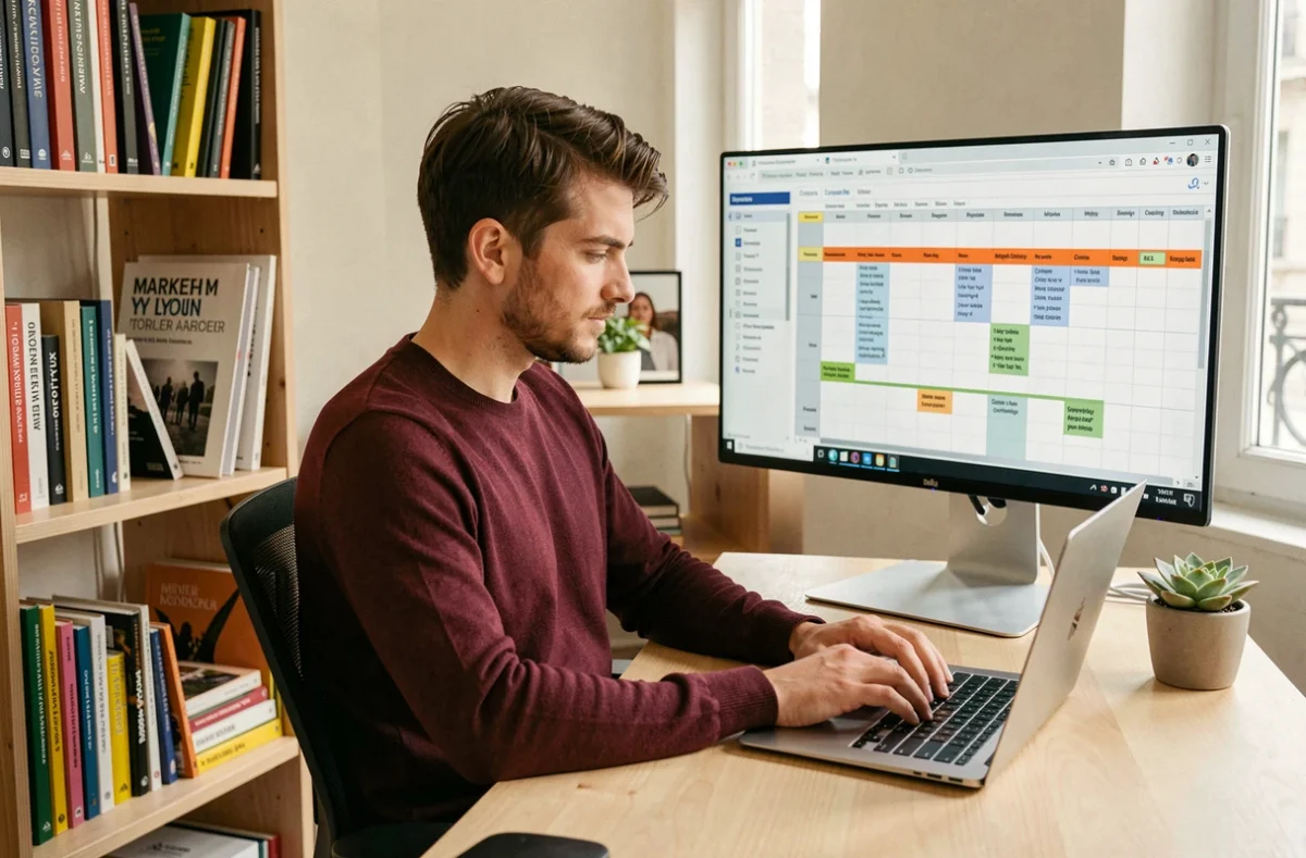 Stratège SEO et contenu de l'agence Doko à Lyon travaillant sur un calendrier éditorial et des briefs de contenu optimisés