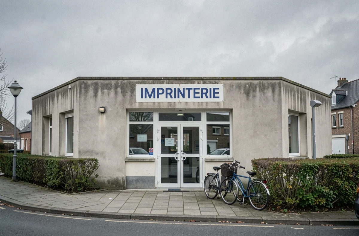 Façade extérieure du bâtiment de l'imprimerie municipale à Flers-en-Escrebieux dans le Nord de la France
