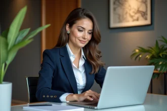 Femme professionnelle en bureau lors d'un recrutement