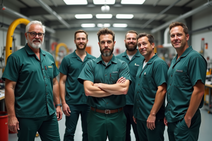 Groupe de professionnels Z dans un espace lumineux