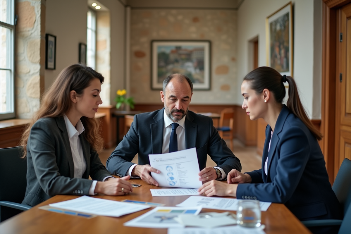 Groupe de collègues discutant d