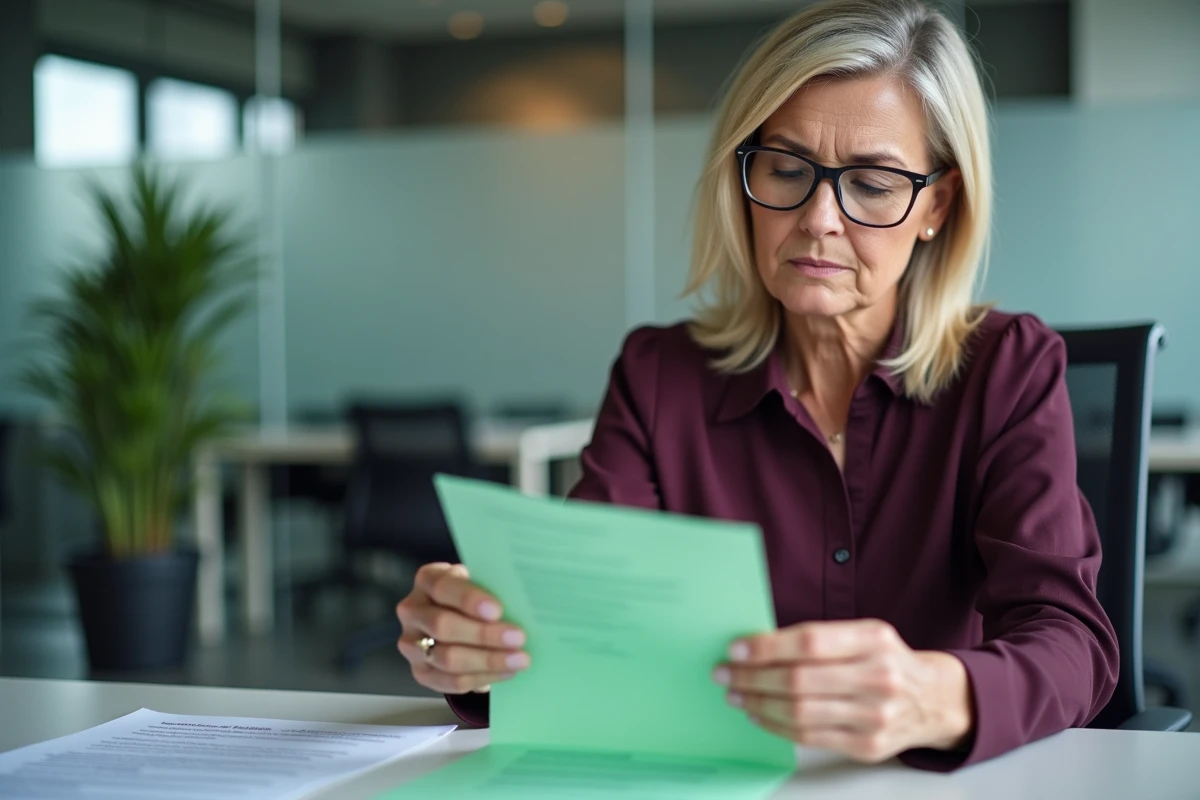 Responsable RH consultant un accusé de réception de lettre recommandée et des documents de travail